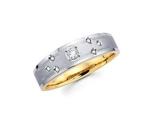 .15ct Diamond 14k White n Yellow Gold Mens Wedding Ring Band (G-H Color, SI2 Clarity) .15ct Diamond 14k White n Yellow Gold Mens Wedding Ring Band (G-H Color, SI2 Clarity)