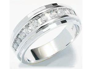 10k White Gold Classic Channel Set Round Cut Mens Diamond Wedding Ring Band 7mm (1/4 cttw, H Color, I1 Clarity) 10k White Gold Classic Channel Set Round Cut Mens Diamond Wedding Ring Band 7mm (1/4 cttw, H Color, I1 Clarity)