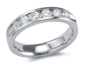 14k White Gold Round Cut Six 6 Stone Diamond Channel Set Ladies Womens Wedding or Anniversary 4mm Ring Band (.78 cttw, G - H Color, SI2 Clarity) 14k White Gold Round Cut Six 6 Stone Diamond Channel Set Ladies Womens Wedding or Anniversary 4mm Ring Band (.78 cttw, G - H Color, SI2 Clarity)