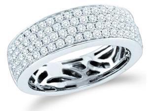 14k White Gold Round Cut Diamond Channel Set 4 Row Ladies Womens Wedding or Anniversary 6mm Ring Band (.98 cttw, G - H Color, I1 Clarity) 14k White Gold Round Cut Diamond Channel Set 4 Row Ladies Womens Wedding or Anniversary 6mm Ring Band (.98 cttw, G - H Color, I1 Clarity)