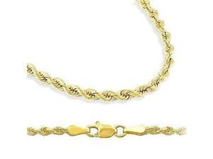 14k Yellow Gold Hollow Rope Chain Necklace 2.5mm 16" 14k Yellow Gold Hollow Rope Chain Necklace 2.5mm 16"