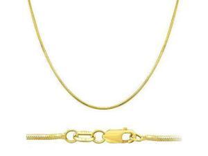 Solid 14k Yellow Gold Round Snake Chain Necklace 1mm 18" Solid 14k Yellow Gold Round Snake Chain Necklace 1mm 18"