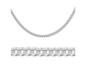 14k Solid White Gold Cuban Curb Link Bracelet 2.4mm 7" 14k Solid White Gold Cuban Curb Link Bracelet 2.4mm 7"