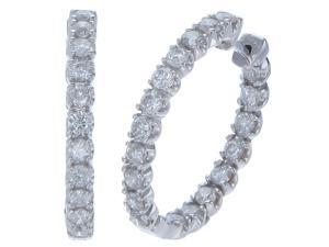 14K White Gold Diamond Inside-Out Hoop Earrings (3.38 CT) 14K White Gold Diamond Inside-Out Hoop Earrings (3.38 CT)