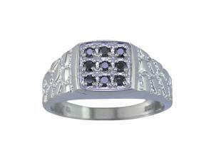 Sterling Silver Black Diamond Engagement Ring (1/4 CT) Size 10 Sterling Silver Black Diamond Engagement Ring (1/4 CT) Size 10
