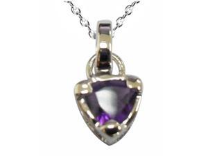 Sterling Silver Amethyst Pendant With 18 Inch Chain Sterling Silver Amethyst Pendant With 18 Inch Chain