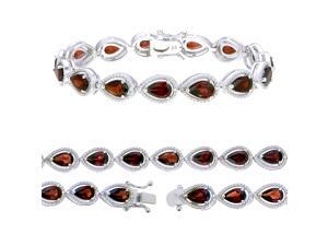 Sterling Silver Garnet Bracelet (11 CT) Sterling Silver Garnet Bracelet (11 CT)