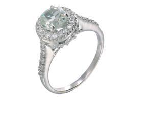 Sterling Silver Green Amethyst Ring In Size 9 Sterling Silver Green Amethyst Ring In Size 9