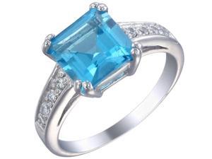 Sterling Silver Swiss Blue Topaz Ring (1.90 CT) In Size 9 Sterling Silver Swiss Blue Topaz Ring (1.90 CT) In Size 9
