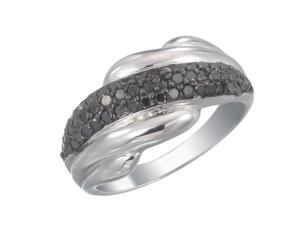Sterling Silver Black Diamond Ring (2/3 CT) In Size 7 Sterling Silver Black Diamond Ring (2/3 CT) In Size 7