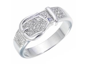Sterling Silver Diamond Wedding Band (1/4 CT) In Size 5 Sterling Silver Diamond Wedding Band (1/4 CT) In Size 5
