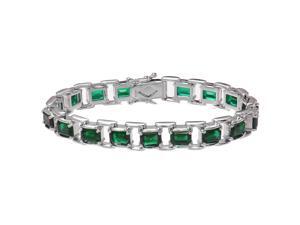 Sterling Silver Green Topaz Bracelet (15 CT) Sterling Silver Green Topaz Bracelet (15 CT)