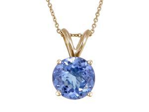 14K Yellow Gold Tanzanite Pendant (2 CT) With 18 Inch Chain 14K Yellow Gold Tanzanite Pendant (2 CT) With 18 Inch Chain