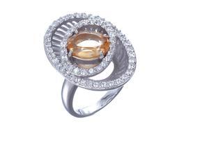 Sterling Silver Citrine Ring (2 CT) In Size 7 Sterling Silver Citrine Ring (2 CT) In Size 7