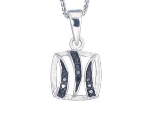 Sterling Silver Black Diamond Pendant (1/10 CT) With 18 Inch Chain Sterling Silver Black Diamond Pendant (1/10 CT) With 18 Inch Chain