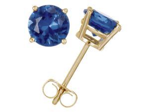 14K Yellow Gold Blue Sapphire Stud Earrings (1/4 CT) 14K Yellow Gold Blue Sapphire Stud Earrings (1/4 CT)