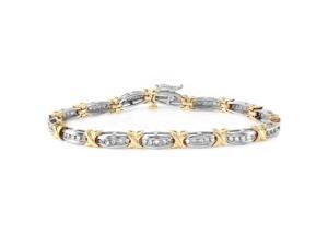 Ladies 1CTW Diamond 10K Two Tone Gold Bracelet Ladies 1CTW Diamond 10K Two Tone Gold Bracelet