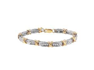 Ladies 1.5CTW Diamond 10K Two tone Gold Bracelet Ladies 1.5CTW Diamond 10K Two tone Gold Bracelet