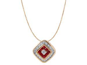 Ladies 0.61CTW Diamond And Ruby 14K Yellow Gold Necklace Ladies 0.61CTW Diamond And Ruby 14K Yellow Gold Necklace