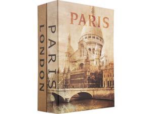 Paris and London Dual Book Lock Box With Key Lock Paris and London Dual Book Lock Box With Key Lock