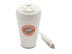PowerLine 90309 PowerCup 200 Watt Inverter with 2 AC Outlets and USB Power Port PowerLine 90309 PowerCup 200 Watt Inverter with 2 AC Outlets and USB Power Port
