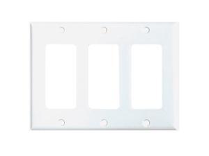 Cooper Wiring Devices 2163W 3-Gang Decora-Style Thermoset Wallplate - White Cooper Wiring Devices 2163W 3-Gang Decora-Style Thermoset Wallplate - White