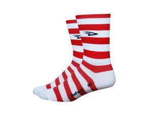 DeFeet AirEator HiTop D-Logo Striper Cycling/Running Socks - AIRTDLS (D-Logo Stripers Red/White - L) DeFeet AirEator HiTop D-Logo Striper Cycling/Running Socks - AIRTDLS (D-Logo Stripers Red/White - L)