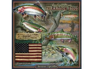 American Expedition Square Tin Art Sign - Rainbow Trout - TNSQ-112 American Expedition Square Tin Art Sign - Rainbow Trout - TNSQ-112