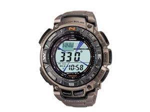 Casio Mens Pag240T-7Cr Pathfinder Triple-Sensor Stainless Steel Watch With Titanium Bracelet - PAG240T-7CR Casio Mens Pag240T-7Cr Pathfinder Triple-Sensor Stainless Steel Watch With Titanium Bracelet - PAG240T-7CR