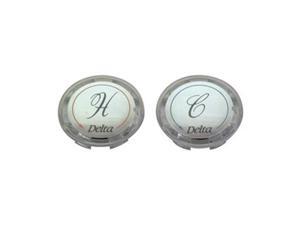 Faucet Handle Buttons, Hot and Cold, Clear Faucet Handle Buttons, Hot and Cold, Clear