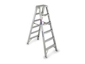 Double Sided Stepladder, Aluminum, 6 ft H, 300 lb Capacity Double Sided Stepladder, Aluminum, 6 ft H, 300 lb Capacity