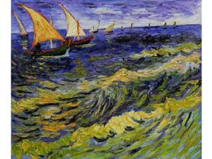 Van Gogh Paintings: Seascape at Saintes Maries de la Mer - Hand Painted Canvas Art Van Gogh Paintings: Seascape at Saintes Maries de la Mer - Hand Painted Canvas Art
