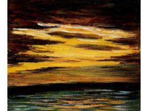Monet Paintings: Sun Setting over the Sea - Hand Painted Canvas Art Monet Paintings: Sun Setting over the Sea - Hand Painted Canvas Art
