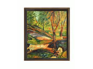 Art Reproduction Oil Painting - Fenced Landscape with Cottage Oak Frame - Diamond Patterned with Bronze and Dark Stain Finish - 24" X 28" - Hand Painted Framed Canvas Art Art Reproduction Oil Painting - Fenced Landscape with Cottage Oak Frame - Diamond Patterned with Bronze and Dark Stain Finish - 24" X 28" - Hand Painted Framed Canvas Art
