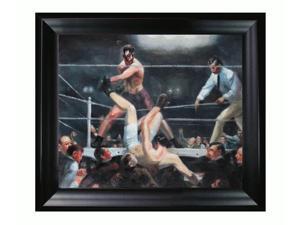 Art Reproduction Oil Painting - Dempsey and Firpo with Black Satin King Frame - Eco Friendly - 27" X 31" - Hand Painted Framed Canvas Art Art Reproduction Oil Painting - Dempsey and Firpo with Black Satin King Frame - Eco Friendly - 27" X 31" - Hand Painted Framed Canvas Art