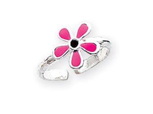 925 Sterling Silver Pink Enamel Daisy Flower Toe Ring 925 Sterling Silver Pink Enamel Daisy Flower Toe Ring