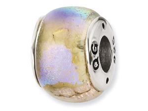 925 Silver Pastel Multicolor Charm Dichroic Glass Bead 925 Silver Pastel Multicolor Charm Dichroic Glass Bead