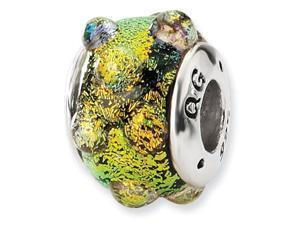 925 Silver Orange Bubbles Dichroic Glass Jewelry Bead 925 Silver Orange Bubbles Dichroic Glass Jewelry Bead