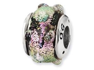 925 Silver Purple Bubbles Dichroic Glass Jewelry Bead 925 Silver Purple Bubbles Dichroic Glass Jewelry Bead