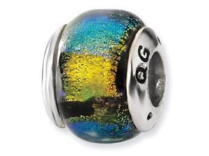 925 Silver Yellow Multicolor Charm Dichroic Glass Bead 925 Silver Yellow Multicolor Charm Dichroic Glass Bead