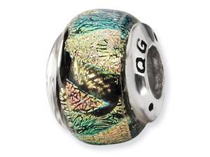 925 Sterling Silver 1/4” Multicolor Dichroic Glass Bead 925 Sterling Silver 1/4” Multicolor Dichroic Glass Bead