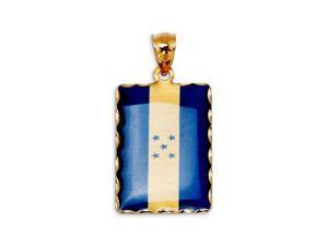 14k Yellow Gold Honduras Country Flag Charm Pendant 14k Yellow Gold Honduras Country Flag Charm Pendant