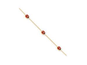 14k Yellow Gold Children”s Enameled Ladybug Bracelet 14k Yellow Gold Children”s Enameled Ladybug Bracelet