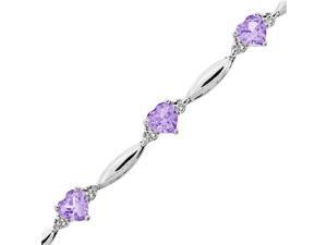 Metro Jewelry Women's Sterling Silver Bracelet with Amethyst and Diamond Metro Jewelry Women's Sterling Silver Bracelet with Amethyst and Diamond