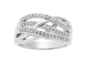 Metro Jewelry Sterling Silver Ring with 0.28 cttw Diamonds Size 5 Metro Jewelry Sterling Silver Ring with 0.28 cttw Diamonds Size 5