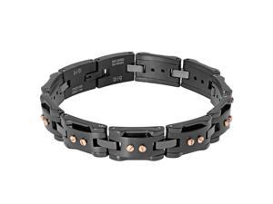 Metro Jewelry Stainless Steel Bracelet Ceramic and Multi-Color IP Plating Metro Jewelry Stainless Steel Bracelet Ceramic and Multi-Color IP Plating