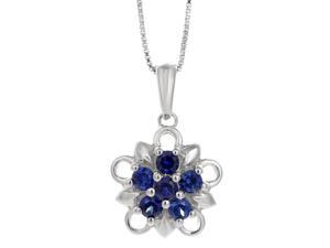 Metro Jewelry Sterling Silver Pendant Created Sapphire Created White Sapphire Metro Jewelry Sterling Silver Pendant Created Sapphire Created White Sapphire