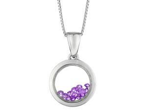 Metro Jewelry Women's Sterling Silver Pendant with Purple Crystals Metro Jewelry Women's Sterling Silver Pendant with Purple Crystals