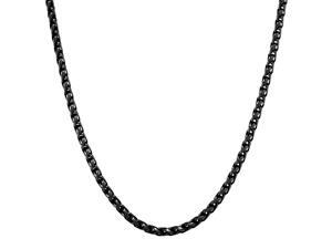 Metro Jewelry 3.0 mm Wheat Chain in Black IP Stainless Steel Metro Jewelry 3.0 mm Wheat Chain in Black IP Stainless Steel