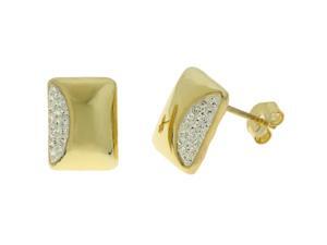 Metro Jewelry Sterling Silver Gold Plated White Crystal Earrings Metro Jewelry Sterling Silver Gold Plated White Crystal Earrings